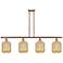 Ballston Preston 48"W 4-Lt Copper Stem Island Light w/ Mercury Jar Shade