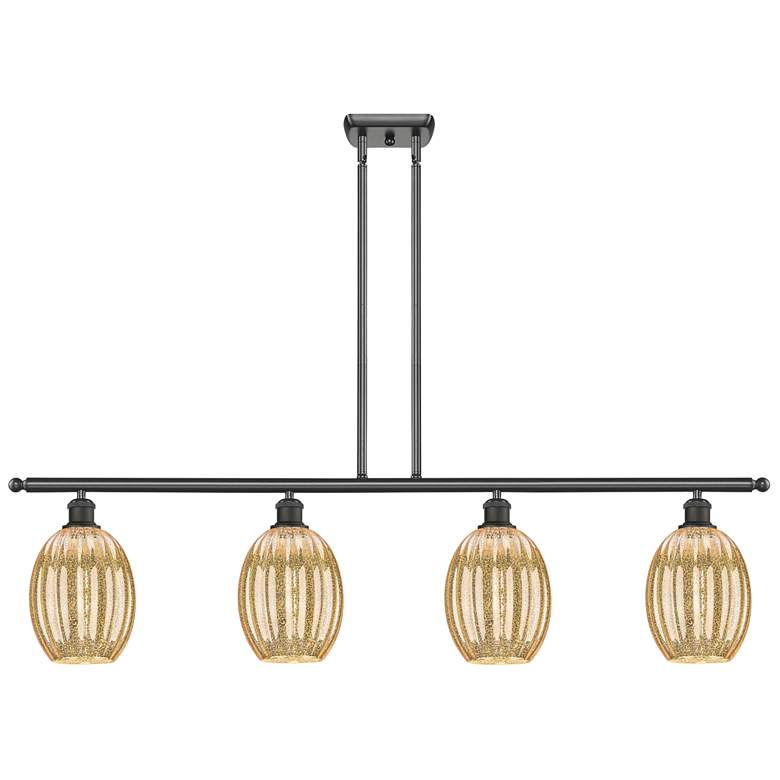 Image 1 Ballston Preston 48"W 4-Lt Oil Bronze Stem Island w/ Mercury Bulb Shade