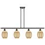 Ballston Preston 48"W 4-Lt Oil Bronze Stem Island w/ Mercury Bulb Shade