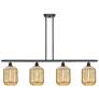 Ballston Preston 48"W 4-Lt Oil Bronze Stem Island w/ Mercury Jar Shade