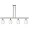 Ballston Preston 48"W 4-Lt Polish Nickel Stem Island w/ Clear Bulb Shade
