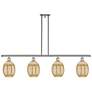Ballston Preston 48"W 4-Lt Polish Nickel Stem Island w/ Mercury Bulb Shade