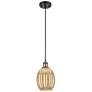 1_Ballston Preston 6"W Black Brass Cord Pendant w/ Mercury Bulb Shade