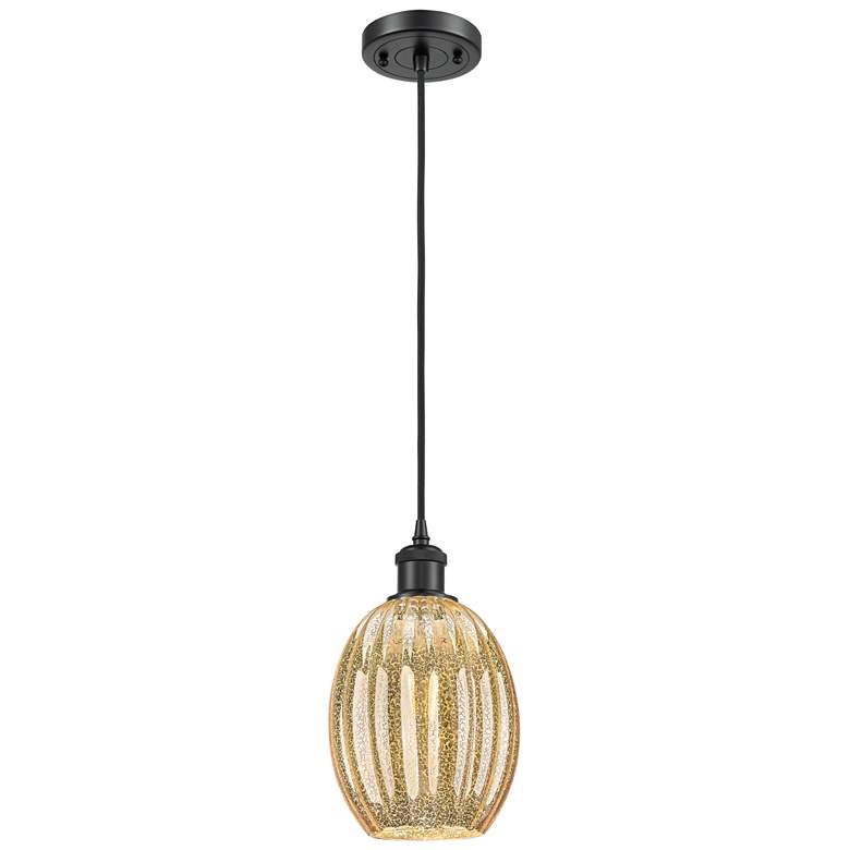 Image 1 Ballston Preston 6"W Black Cord Mini Pendant w/ Mercury Bulb Shade
