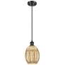 1_Ballston Preston 6"W Black Cord Mini Pendant w/ Mercury Bulb Shade