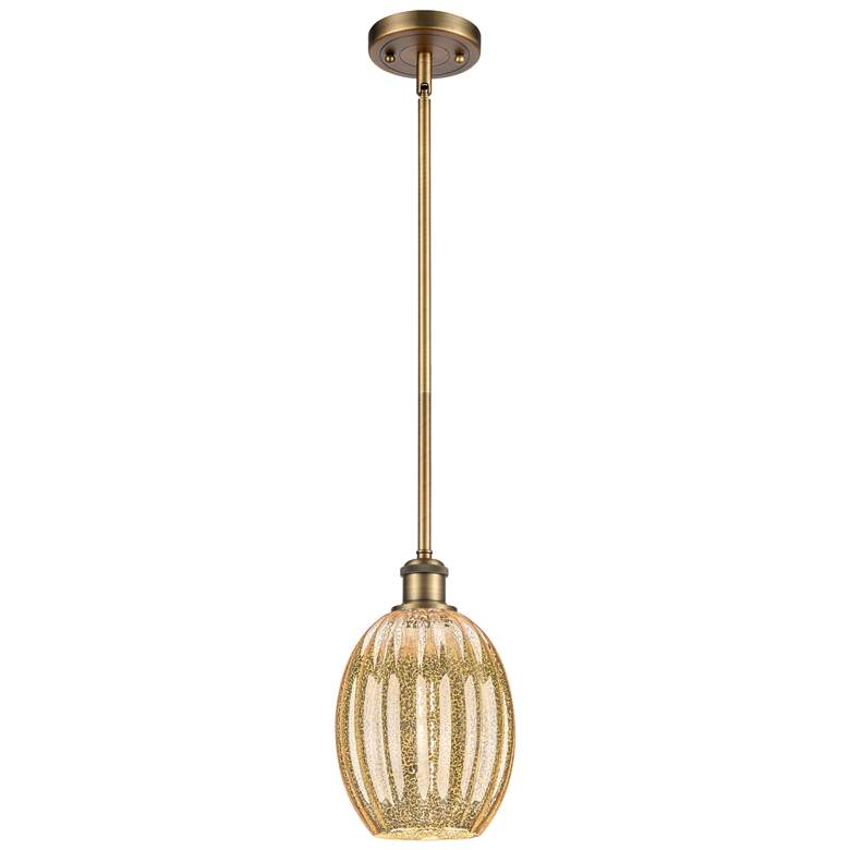 Image 1 Ballston Preston 6"W Brushed Brass Stem Pendant w/ Mercury Bulb Shade