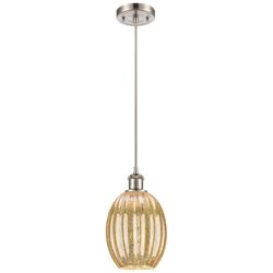 Ballston Preston 6"W Brushed Nickel Cord Pendant w/ Mercury Bulb Shade