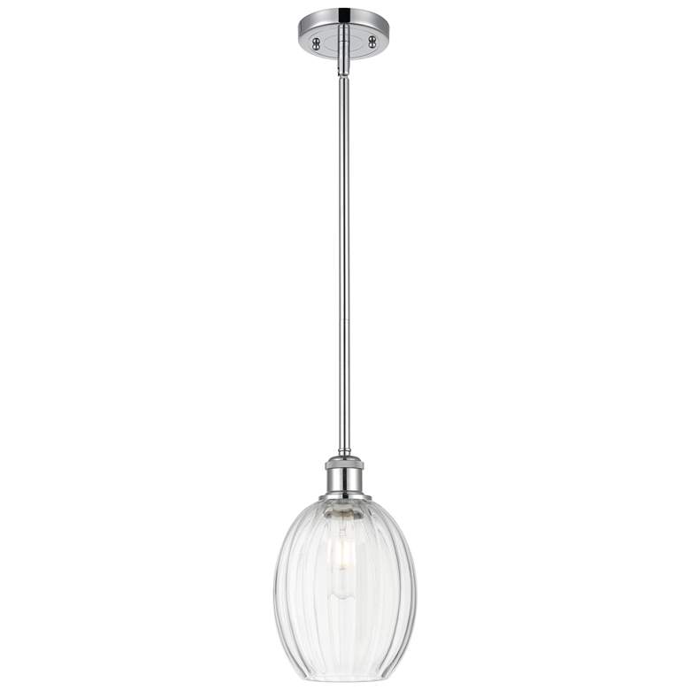 Image 1 Ballston Preston 6"W Chrome Stem Hung Mini Pendant w/ Clear Bulb Shade