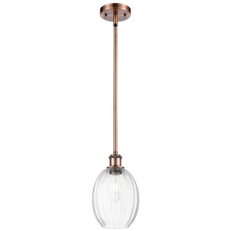 Image 1 Ballston Preston 6"W Copper Stem Hung Mini Pendant w/ Clear Bulb Shade