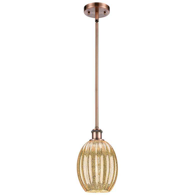 Image 1 Ballston Preston 6"W Copper Stem Mini Pendant w/ Mercury Bulb Shade