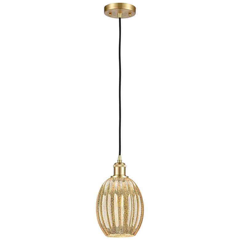 Image 1 Ballston Preston 6"W Gold Cord Hung Mini Pendant w/ Mercury Bulb Shade
