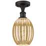 Ballston Preston 6"W Oiled Bronze Semi-Flush w/ Mercury Bulb Shade