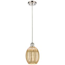 Ballston Preston 6"W Polished Nickel Cord Pendant w/ Mercury Bulb Shade