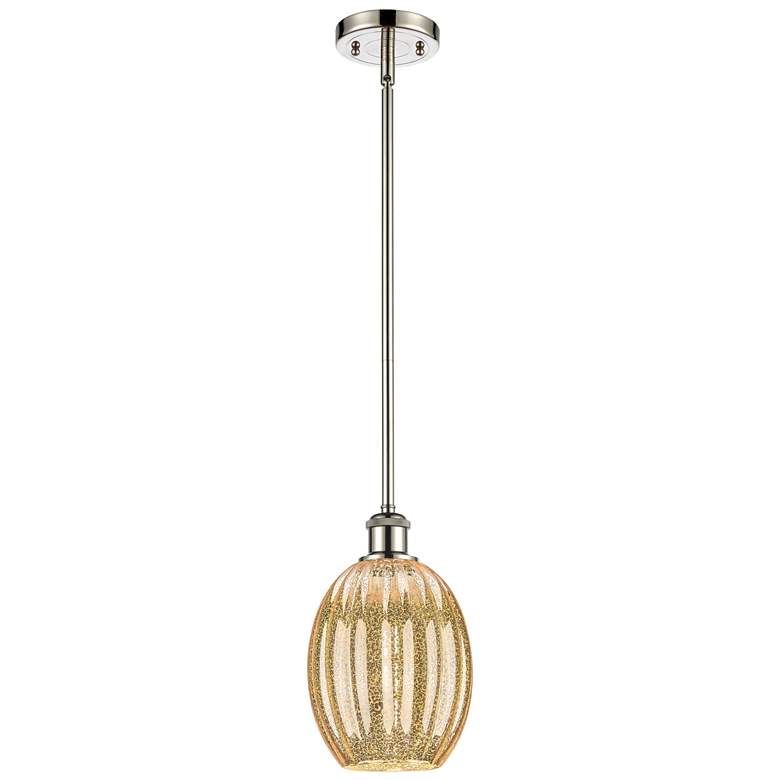 Image 1 Ballston Preston 6"W Polished Nickel Stem Pendant w/ Mercury Bulb Shade