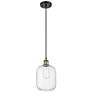 1_Ballston Preston 7"W Black Brass Cord Mini Pendant w/ Clear Jar Shade
