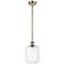 Ballston Preston 7"W Brass Stem Hung Mini Pendant With Clear Jar Shade