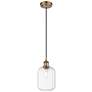 1_Ballston Preston 7"W Brushed Brass Cord Pendant w/ Clear Jar Shade