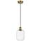 Ballston Preston 7"W Brushed Brass Cord Pendant w/ Clear Jar Shade
