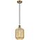 Ballston Preston 7"W Brushed Brass Cord Pendant w/ Mercury Jar Shade