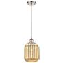 1_Ballston Preston 7"W Brushed Nickel Cord Pendant w/ Mercury Jar Shade
