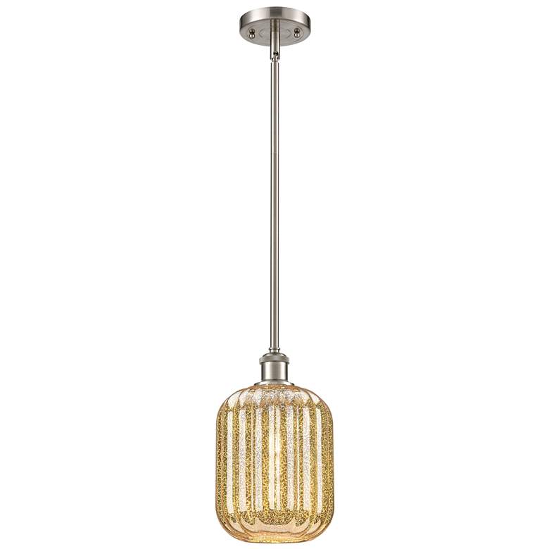 Image 1 Ballston Preston 7"W Brushed Nickel Stem Pendant w/ Mercury Jar Shade