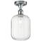 Ballston Preston 7"W Chrome Semi.Flush Mount w/ Clear Jar Shade