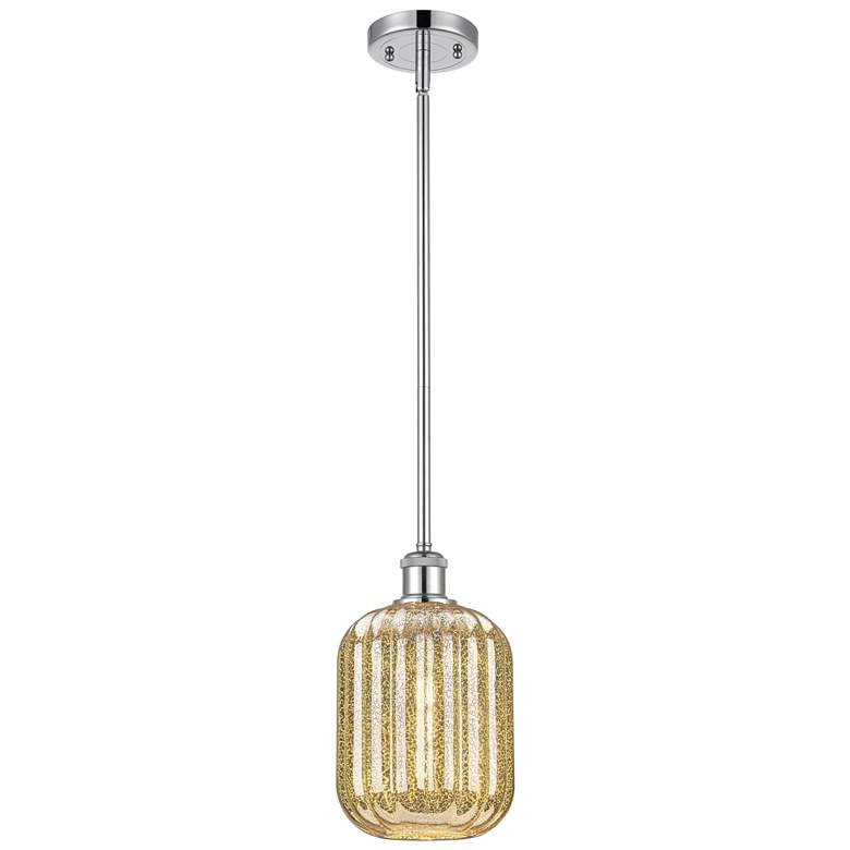 Image 1 Ballston Preston 7"W Chrome Stem Mini Pendant w/ Mercury Jar Shade