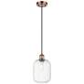 1_Ballston Preston 7"W Copper Cord Hung Mini Pendant w/ Clear Jar Shade