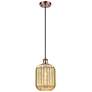 1_Ballston Preston 7"W Copper Cord Mini Pendant w/ Mercury Jar Shade