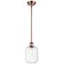 1_Ballston Preston 7"W Copper Stem Hung Mini Pendant w/ Clear Jar Shade
