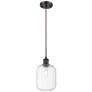 1_Ballston Preston 7"W Oiled Bronze Cord Mini Pendant w/ Clear Jar Shade