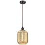 1_Ballston Preston 7"W Oiled Bronze Cord Pendant w/ Mercury Jar Shade