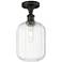 Ballston Preston 7"W Oiled Bronze Semi.Flush Mount w/ Clear Jar Shade