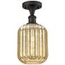 1_Ballston Preston 7"W Oiled Bronze Semi-Flush w/ Mercury Jar Shade