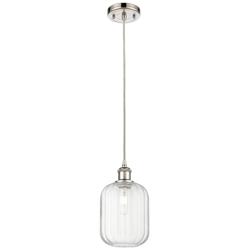 Ballston Preston 7"W Polished Nickel Cord Pendant w/ Clear Jar Shade