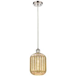 Ballston Preston 7"W Polished Nickel Cord Pendant w/ Mercury Jar Shade