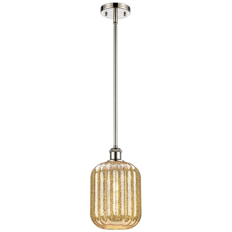 Image 1 Ballston Preston 7"W Polished Nickel Stem Pendant w/ Mercury Jar Shade