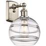 Ballston Rochester 10.88" High Brushed Satin Nickel Sconce With Clear