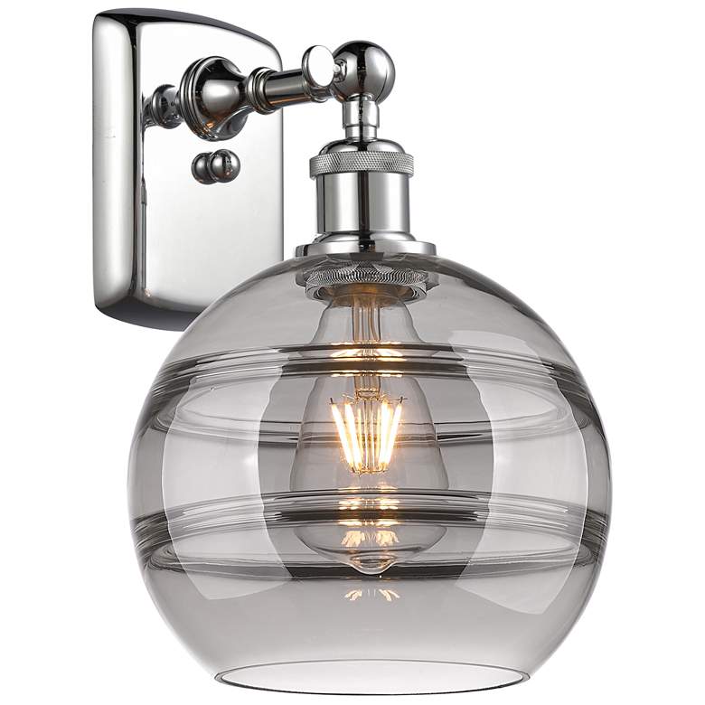 Image 1 Ballston Rochester 10.88" High Polished Chrome Sconce w/ Light Smoke S