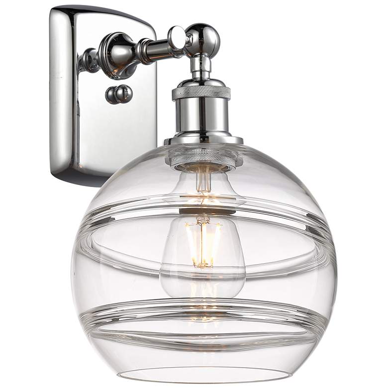 Image 1 Ballston Rochester 10.88" High Polished Chrome Sconce With Clear Shade