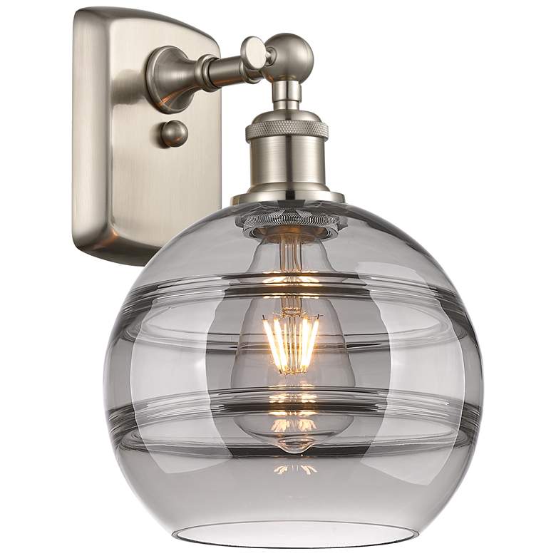 Image 1 Ballston Rochester 10.88"H Brushed Satin Nickel Sconce w/ Light Smoke