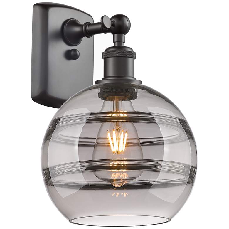 Image 1 Ballston Rochester 10.88"H Oil Rubbed Bronze Sconce w/ Light Smoke Sha