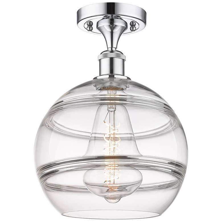Image 1 Ballston Rochester 10" Wide Polished Chrome Semi-Flush Mount w/ Clear