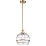 Ballston Rochester 10" Wide Satin Gold Stemmed Mini Pendant w/ Clear S