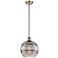 Ballston Rochester 10"W Antique Brass Corded Mini Pendant w/ Smoke Sha