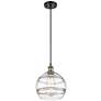 Ballston Rochester 10"W Black Brass Corded Mini Pendant w/ Clear Shade