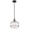 Ballston Rochester 10"W Black Brass Corded Mini Pendant w/ Clear Shade
