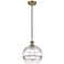 Ballston Rochester 10"W Brushed Brass Corded Mini Pendant w/ Clear Sha