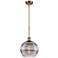 Ballston Rochester 10"W Brushed Brass Stemmed Mini Pendant w/ Smoke Sh