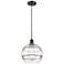 Ballston Rochester 10"W Oiled Bronze Corded Mini Pendant w/ Clear Shad